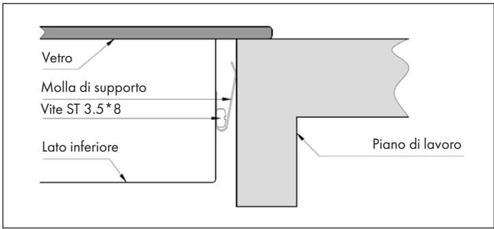 Vetro Molla di supporto Vite ST 3.5*8 Lato inferiore Piano di lavoro