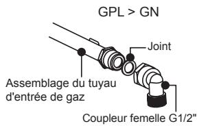 GPL > GN Joint Assemblage du tuyau d'entrée de gaz Coupleur femelle G1/2"