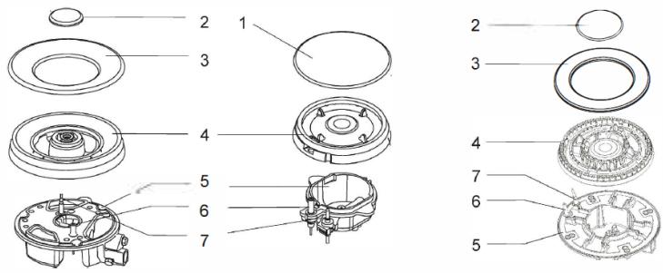 Exploded view diagram of a mechanical assembly with numbered parts for identification