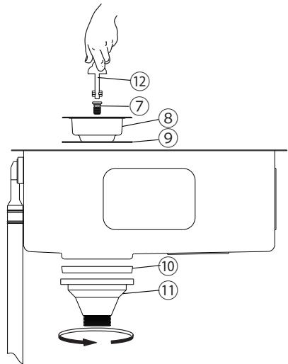 Klarstein TitanSteel Küchenspüle 45x23cm kratzfest - Install the strainer set - 1