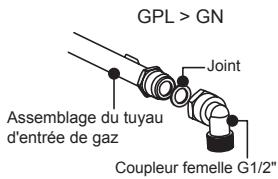 GPL > GN Joint Assemblage du tuyau d'entrée de gaz Coupleur femelle G1/2"