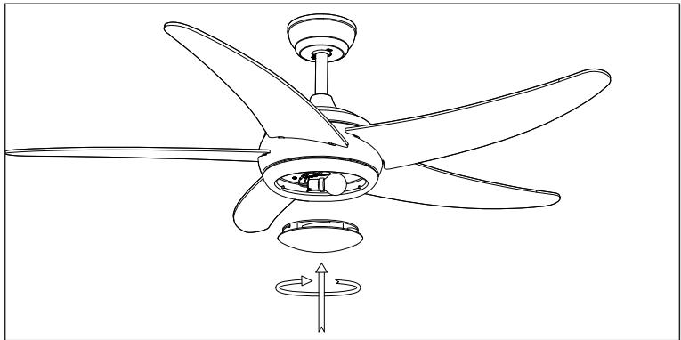 Klarstein Bolero 132 cm Deckenventilator - Montaje de la pantalla de lámpara - 1