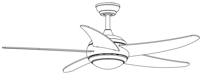Klarstein Bolero 132 cm Deckenventilator - Montaje de la pantalla de lámpara - 2