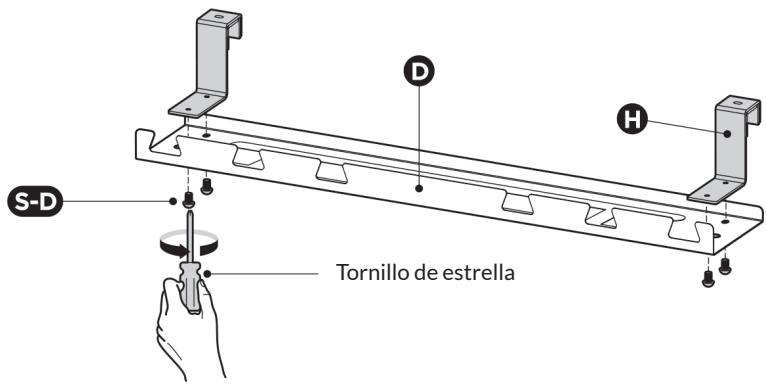 OneConcept Multidesk Comfort - Montaje de la guía de cable - 1