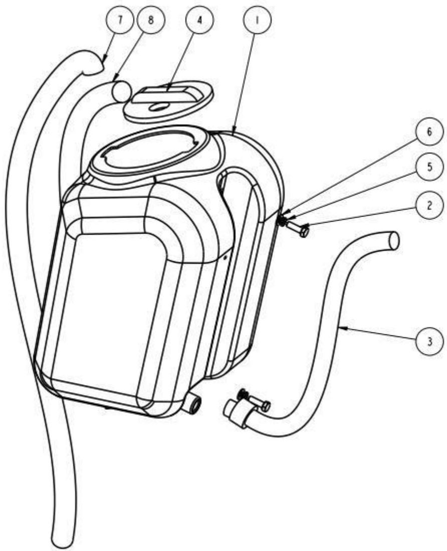 Technical diagram of a portable device with numbered components and labeled parts