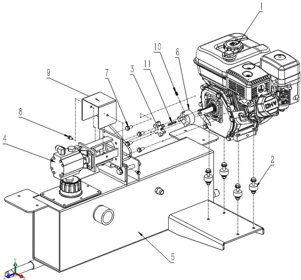 Hillvert HT-GLS-01 - Сглобяване на двигателя: - 1