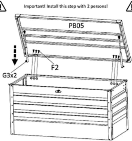 Important! Install this step with 2 persons! PB05 F2 G3x2