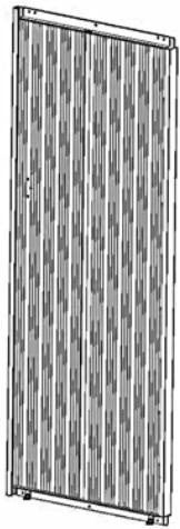 Pure diagram of a rectangular panel with vertical striped pattern and mounting base (no text or symbols)