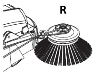 Diagram of a cleaning or dust removal device with a wheel rim and bucket (no text or symbols)