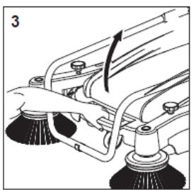 Mechanical diagram showing a lever mechanism with brush and lever components (no text or symbols)