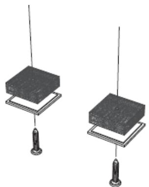 Two identical 3D-rendered blocks mounted on a base with vertical rods and base screws, no text or symbols visible.