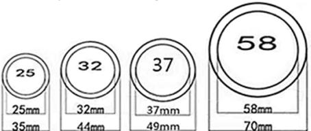 | Value | Label | |---|---| | 25 | 25mm | | 32 | 32mm | | 37 | 37mm | | 58 | 58mm | | 35mm | 35mm | | 44mm | 44mm | | 49mm | 49mm | | 70mm | 70mm |