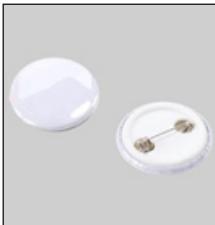 Two white circular objects with a small metallic object on the side (no text or symbols visible)