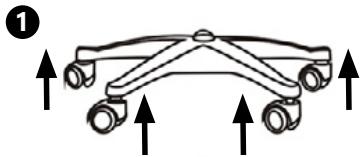 Diagram of a mechanical linkage or truss structure with four arms and upward arrows indicating force or direction (no text or symbols)