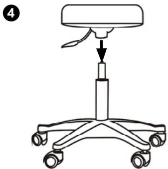 Line drawing of an office chair with a handle and seat, no text or symbols present