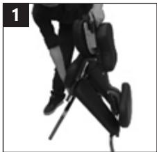 Person performing a walking exercise with a backpack and cane (no visible text or symbols)
