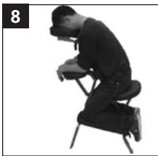 Person in a seated chair wearing VR headset, captured in black and white (no text or symbols visible)