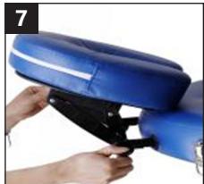 Close-up of hands adjusting a blue ergonomic seatbelt device (no text or symbols visible)