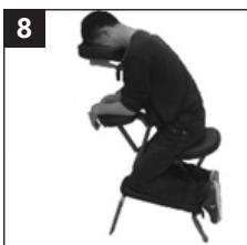 Person in a seated chair wearing VR headset, captured in black and white (no text or symbols visible)