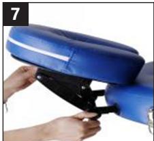Close-up of hands adjusting a blue ergonomic seatbelt device (no visible text or symbols)