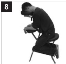 Person in a seated chair wearing VR headset, viewed from the side (no text or symbols visible)