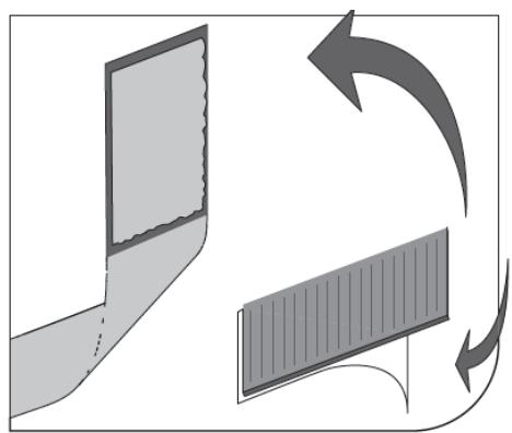 Diagram showing two panels with curved arrows indicating rotation or movement (no text or symbols)
