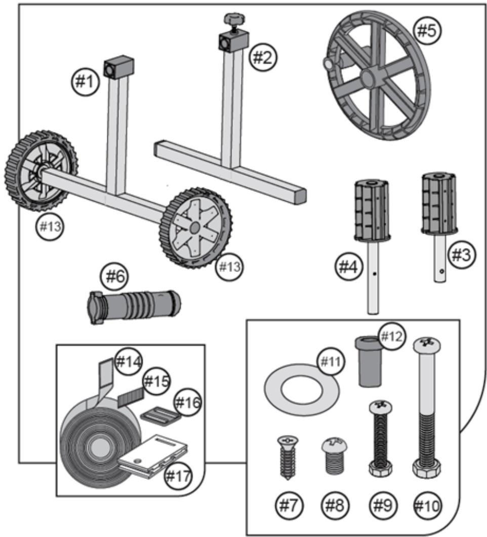 Technical diagram showing exploded view of mechanical components with numbered parts and exploded views for assembly or assembly.