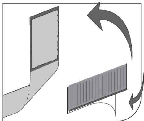 Diagram showing two panels with curved arrows indicating rotation or movement (no text or symbols)