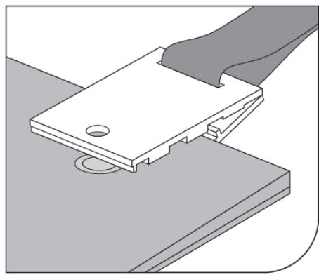 Technical illustration of a mechanical clamp or bracket assembly (no text or symbols visible)