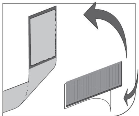 Diagram showing two panels with curved arrows indicating rotation or movement (no text or symbols)