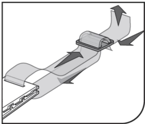 Diagram of a mechanical component with directional arrows indicating motion or flow (no text or symbols)