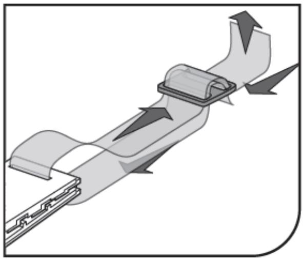 Diagram of a mechanical component with directional arrows indicating motion or flow (no text or symbols)