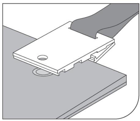 Technical illustration of a mechanical clamp or bracket assembly (no text or symbols visible)