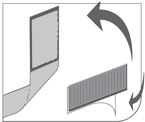 Diagram showing two panels with curved arrows indicating rotation or movement (no text or symbols)