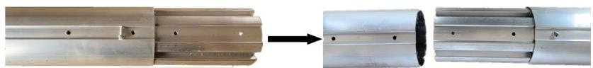 Two views of a metallic mechanical component with bolt holes, shown from different angles (no text or symbols visible)