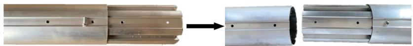 Two views of a metallic mechanical component with bolt holes, shown from different angles (no text or symbols visible)