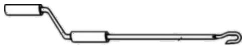 Simple line drawing of a mechanical lever or handle (no text or symbols)
