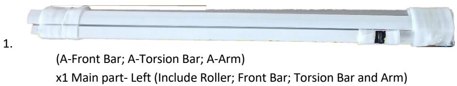 (A-Front Bar; A-Torsion Bar; A-Arm) x1 Main part- Left (Include Roller; Front Bar; Torsion Bar and Arm)