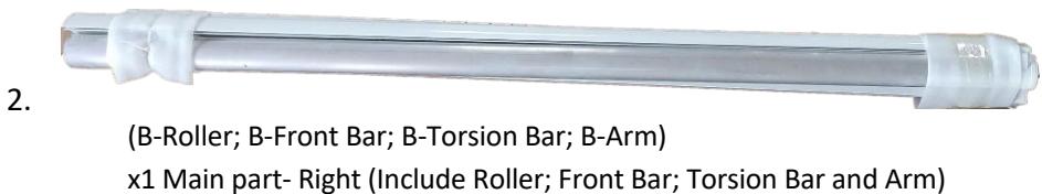 (B-Roller; B-Front Bar; B-Torsion Bar; B-Arm) x1 Main part- Right (Include Roller; Front Bar; Torsion Bar and Arm)