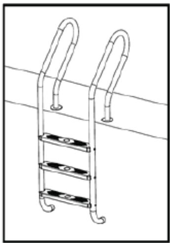 Line drawing of a ladder with two curved arms, no text or symbols present