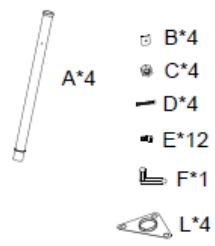 A*4 B*4 C*4 D*4 E*12 F*1 L*4