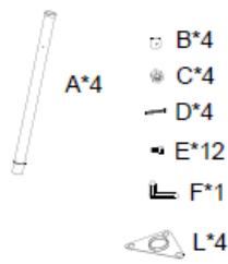 A*4 B*4 C*4 D*4 E*12 F*1 L*4