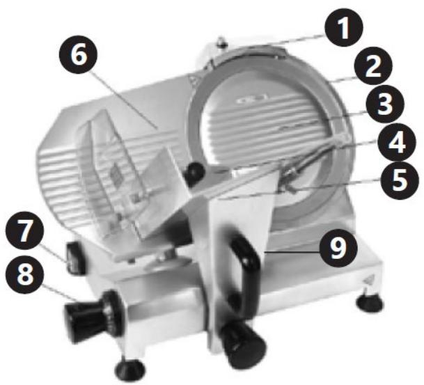 Labeled diagram of a 3D TV or DVD machine with numbered parts for identification