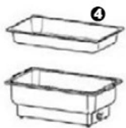 Two simple line drawings of rectangular containers, one open top and one closed bottom, with no text or symbols present.
