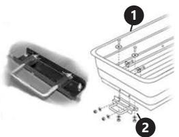 Technical diagram showing two views of a mechanical component with numbered parts (no text or symbols present)