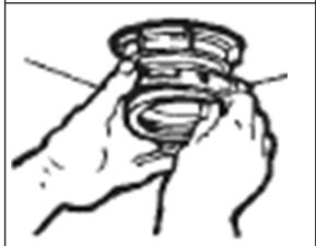 Line drawing of a hand holding a cylindrical object (no text or symbols)