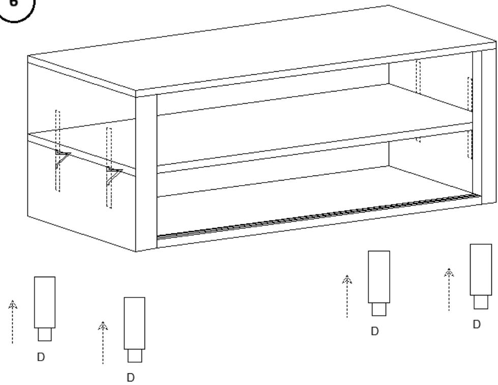 Technical diagram of a multi-level storage unit with labeled dimensions and support structures