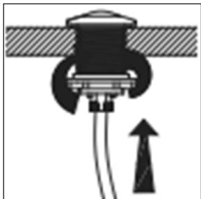 Pure mechanical diagram showing a lever and shaft assembly without any text, numbers, or symbols