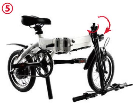 Side view of a white bicycle with attached battery pack and rear-mounted cable, showing mechanical components (no text or symbols visible)
