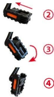 Diagram showing four steps of a connector or cable assembly with numbered annotations